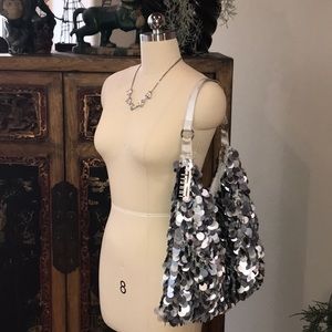 Vintage {TIANNI} Silver Spangle/Sequin Hobo Bag ~ NWT